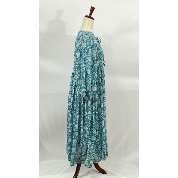 DAUGHTERS OF INDIA Sz M Medium Kyra Midi Dress Ocean Blue - Picture 6 of 14